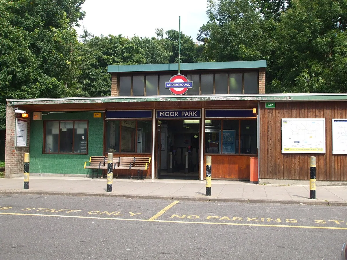 Moor Park tube station main entrance, on the northbound side