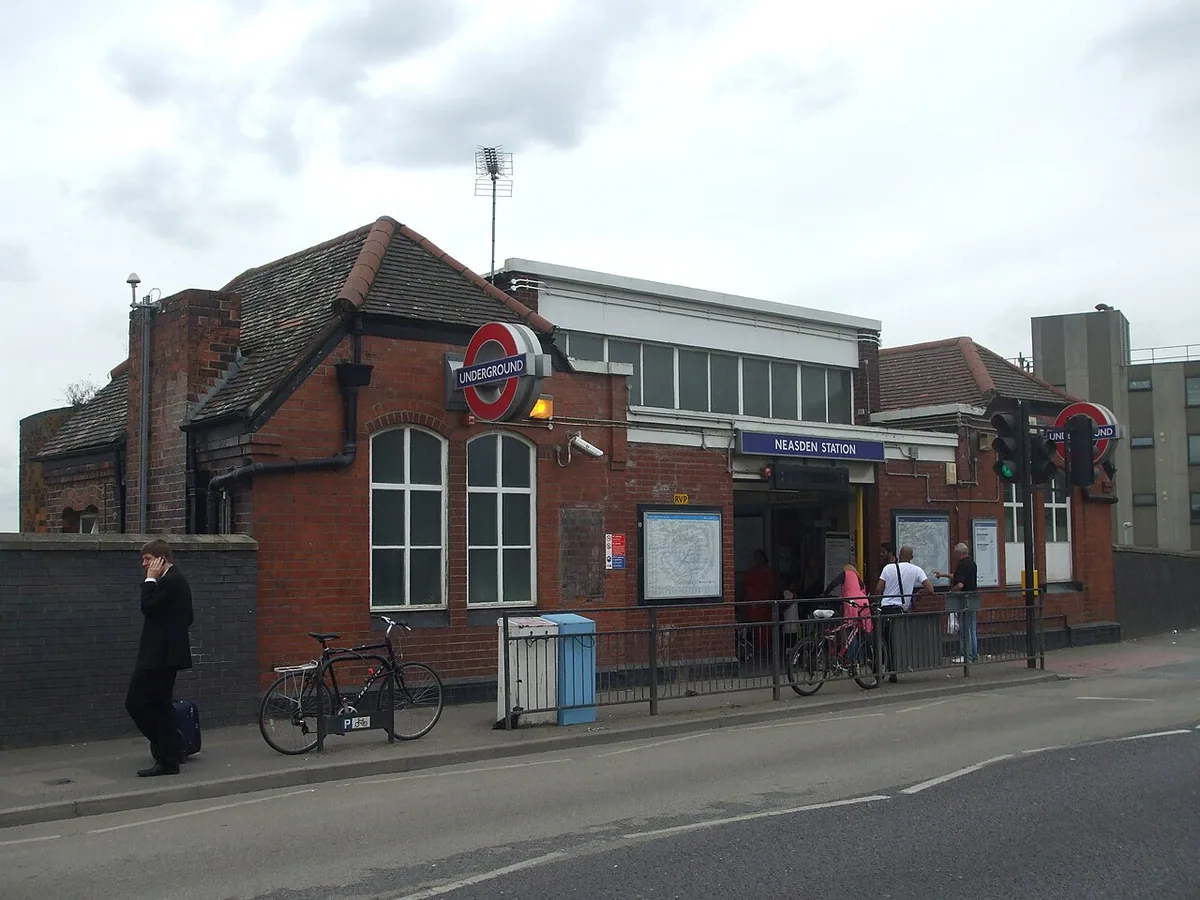 Neasden tube station building in 2012.