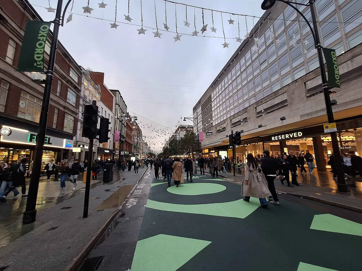 Taken on the first day of Oxford Street being Pedestrianised. October 2026.
