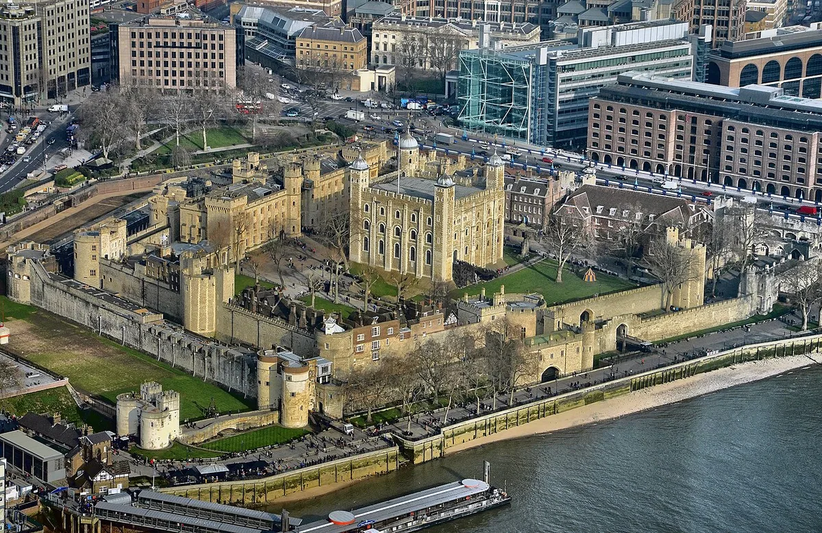 Tower of London , Another London landmark seen from the city's tallest building.