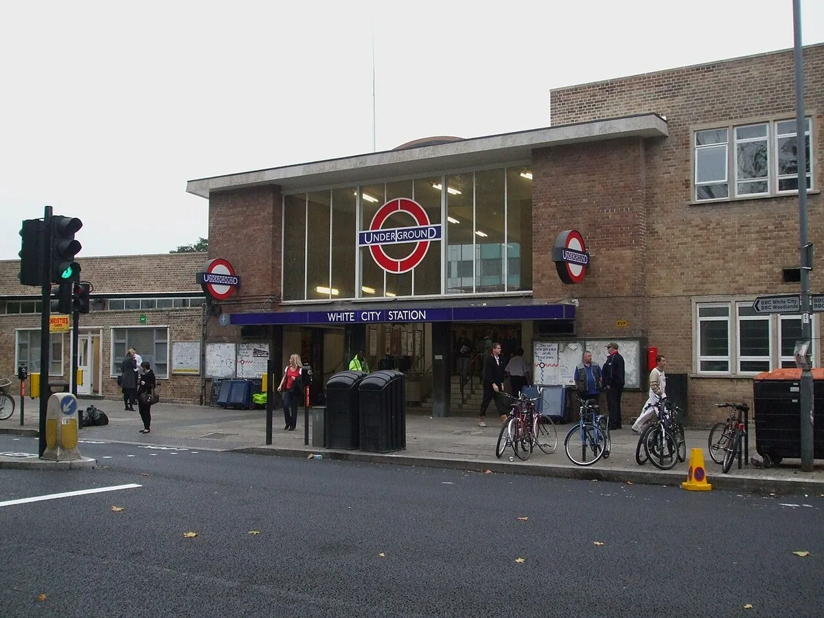 White City tube station entrance, after recent refurbishment (summer 2008)