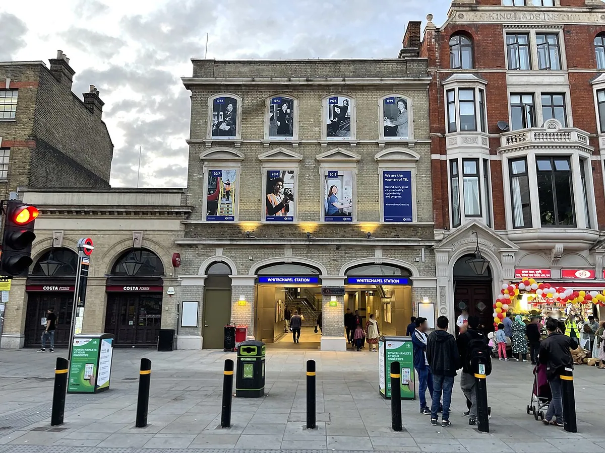 Newly refurbished exterior of Whitechapel entrance building